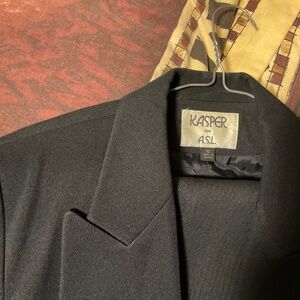 Extremely dark navy pant suit by ASL Kasper size 10